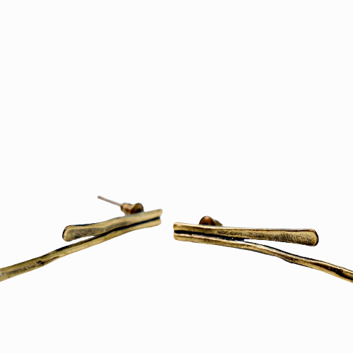 Check Bronze Earrings