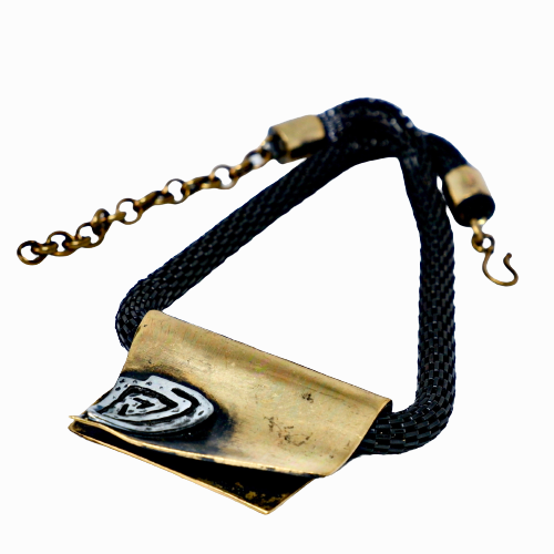 Cuff-Link Bronze Necklace