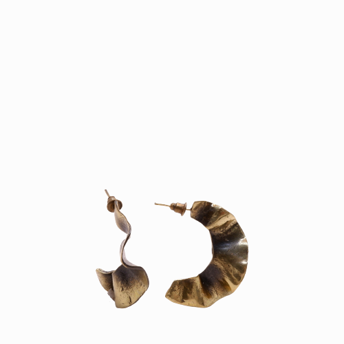 Wavy-C Bronze Earring