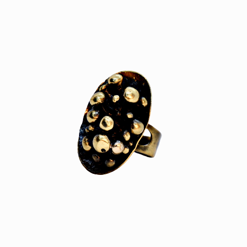 Dots Bronze Adjustable Ring