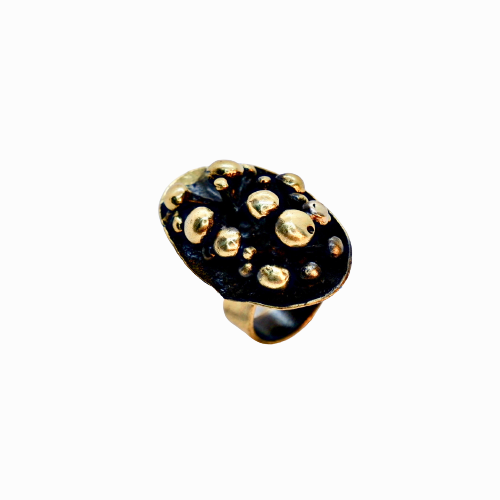 Dots Bronze Adjustable Ring