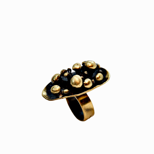 Dots Bronze Adjustable Ring