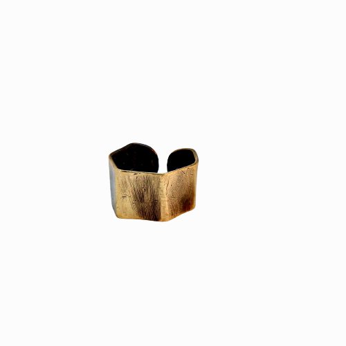 Hexagon Bronze Adjustable Ring