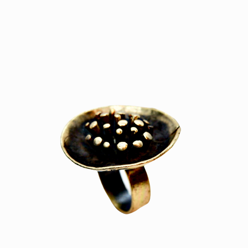 Lotus Bronze Adjustable Ring