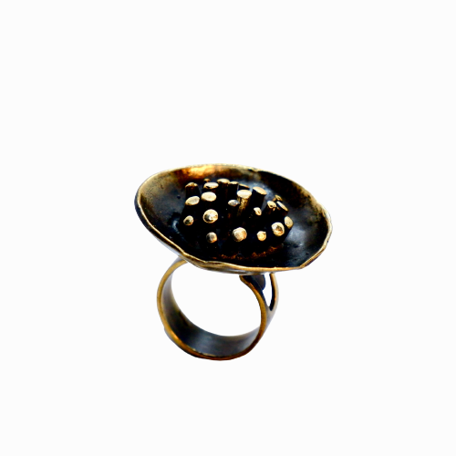 Lotus Bronze Adjustable Ring